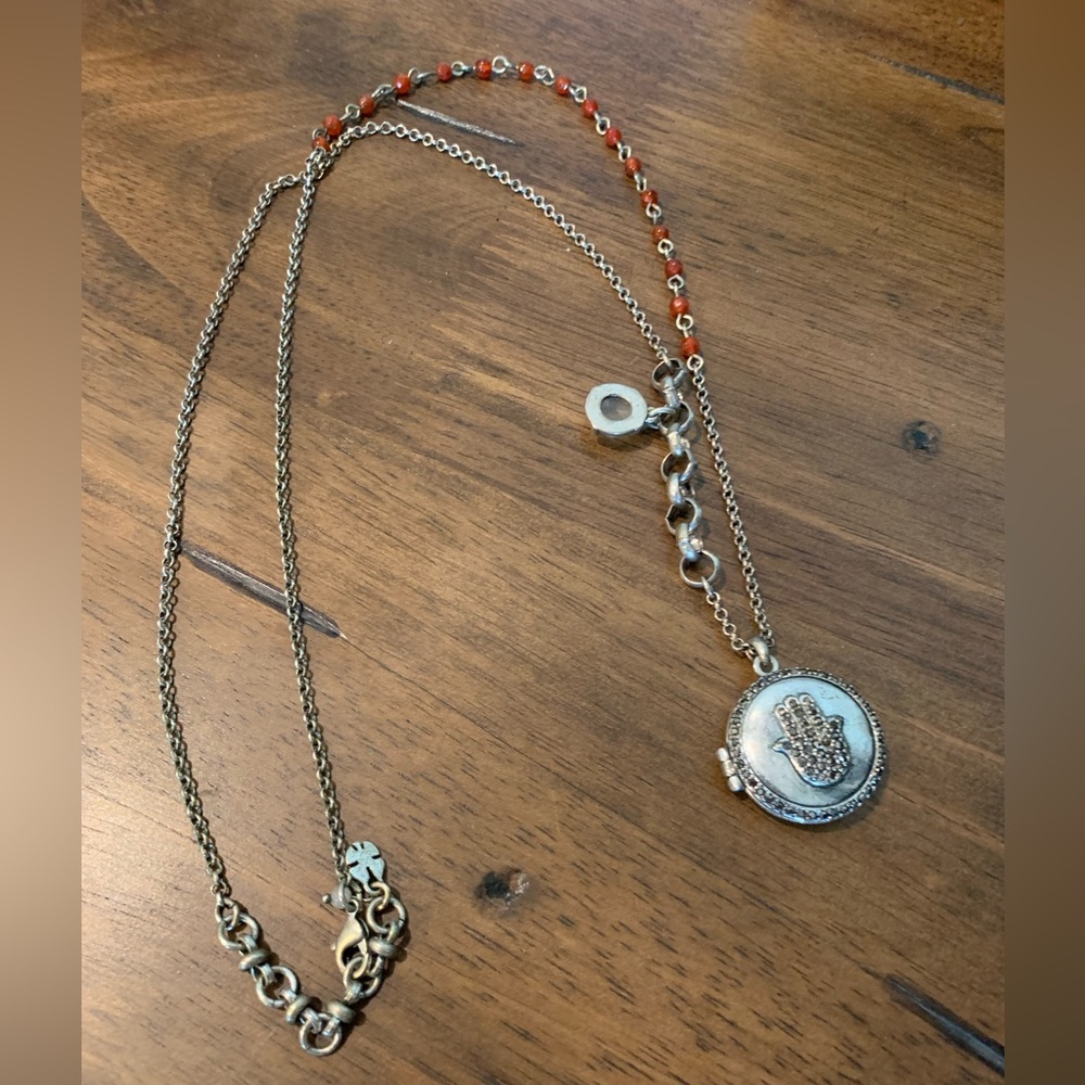 Lucky Brand silver-toned locket hamsa hand Necklace - Picture 2 of 4